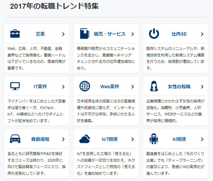 type転職エージェントのトレンド特集