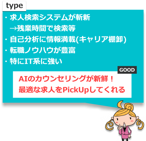 typeはAIのカウンセリングが新鮮！ 最適な求人をPickUpしてくれる